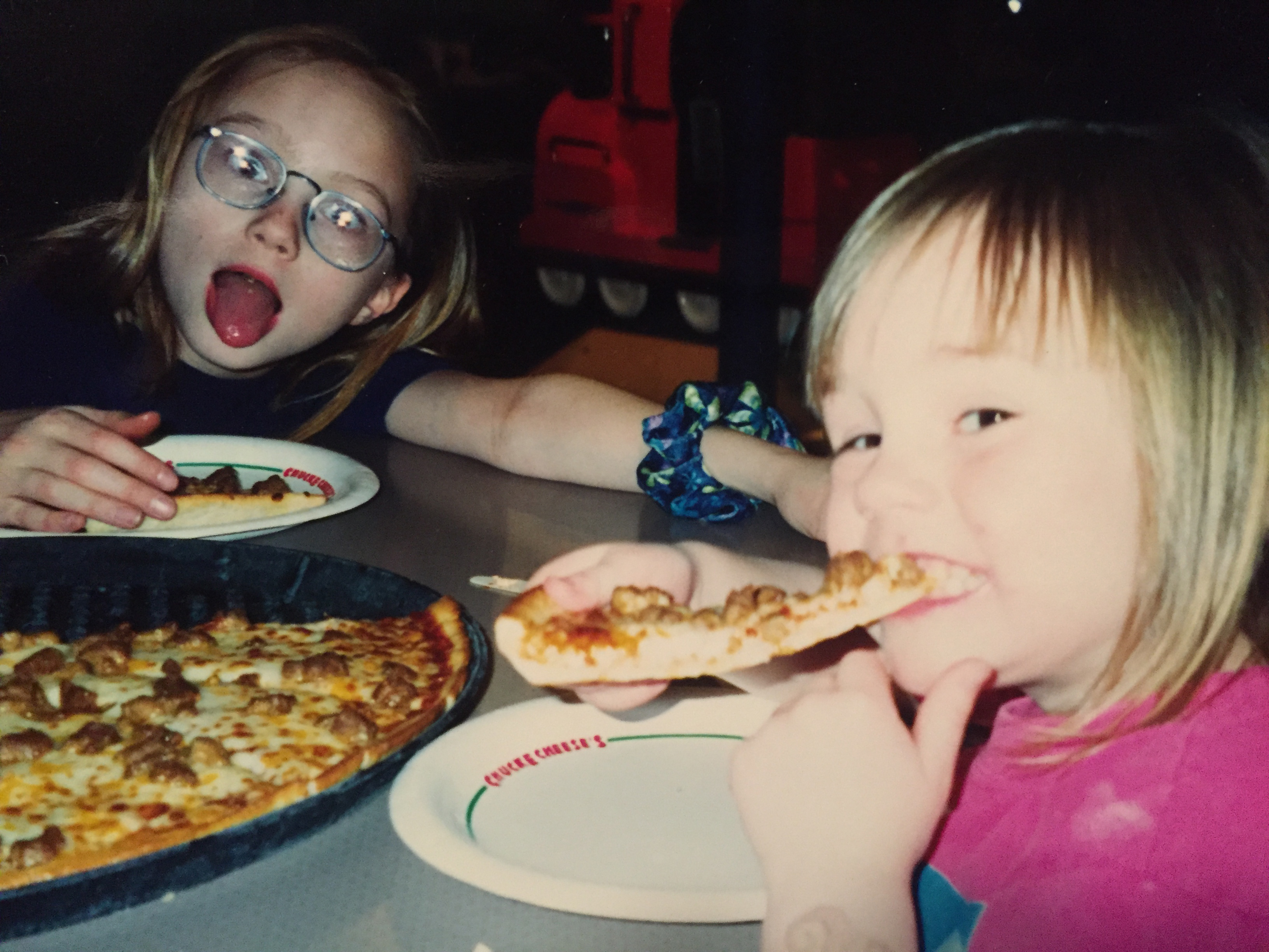 shared birthday pizza